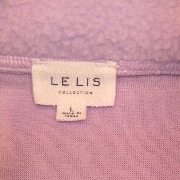 Le Lis Purple Teddy Jacket Plush Fleece Stand-Up Collar - Picture 2 of 7